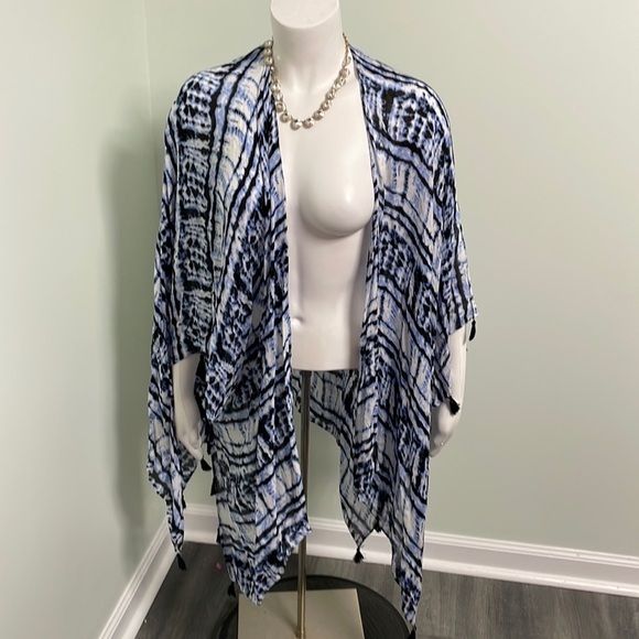 Lane Bryant Tops - NWT Lane Bryant Blue Tie Dye Kimono Scarf Cardigan Wrap Shawl